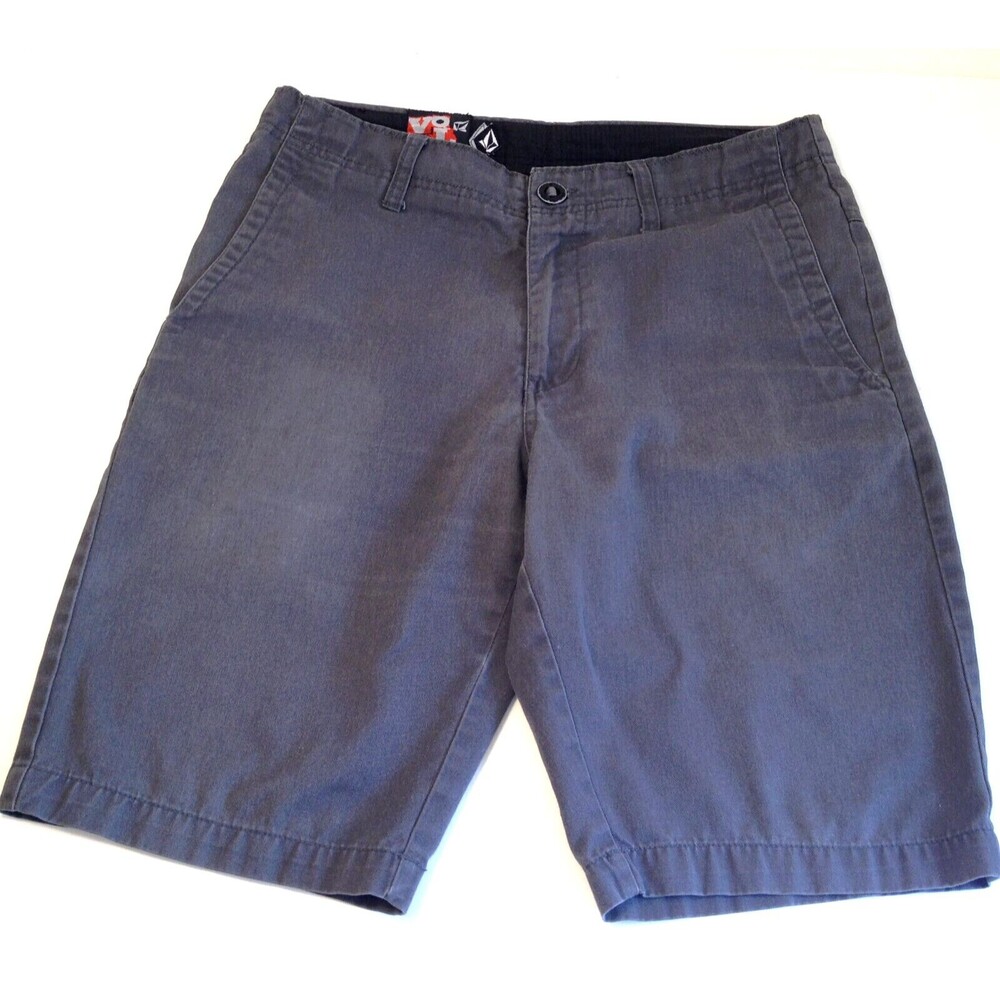 Mens Genuine Volcom Shorts Gray Blue Chino Khaki Lightweight Size 30-32